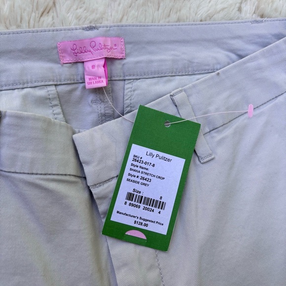 Lilly Pulitzer | seaside grey Shana stretch crop pants career casual basics - Picture 4 of 5